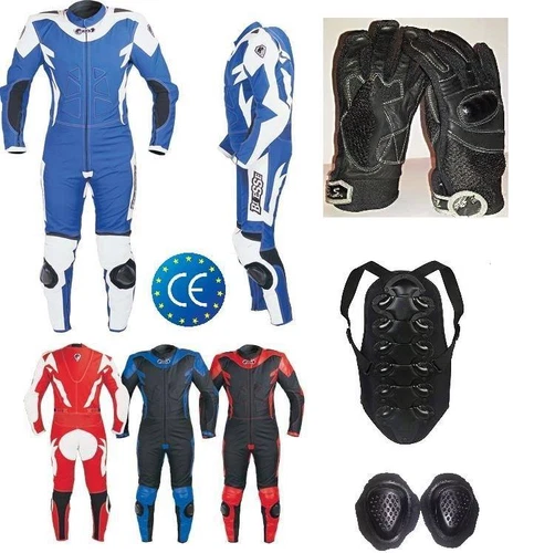 Mini Motorbike Kids Leather Textile Suit KIT Glove+Back BIESSE Age 4 To 16 Years