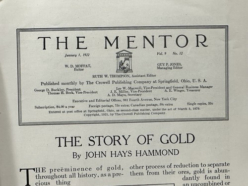 The Mentor Magazine - January 1922 - The Story of Gold Illustrated - Literature - Picture 4 of 6