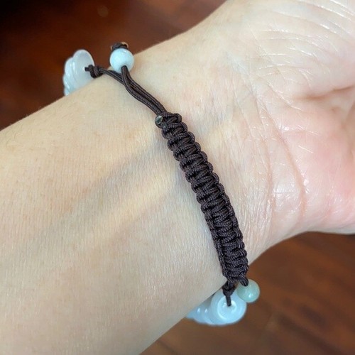 NWOT Round Mini Donut Natural Jade Bangle Bracelet Adjustable - Picture 8 of 12