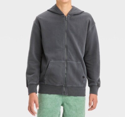 Boys' Art Class Zip-Up Hooded Gray Sweatshirt Small 6/7 NWT