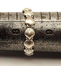 Vtg Stamped 925 Sterling Silver Textured SEASHELL Shape Ring Size 8.5 2.14g
