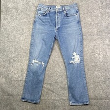 Agolde Riley Jeans High Rise Crop Jeans Size 30 Straight Light wash A056B-1255