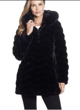 ✨brand New✨ Xl Black Gallery New York Faux Fur Hooded Coat