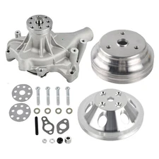 For SBC Chevy 350 LWP High Volume Long Water Pump & 1/2 Groove Pulley Crankshaft