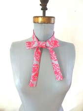Women's Ladies Silk SKINNY TIE Bow Multi-Use Fashion Accessory Pink/Grey