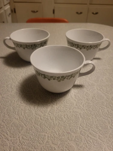 Vintage Corelle Livingware Corning Spring Blossom Cup Mug Set Of 3