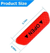 Car Door Open Warning Reflective Stickers, Night Visibility Auto Safety Red 4PCS