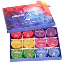 Shower Steamers Aromatherapy 12 Pack Bombs with LYP-12P-TT-US, White
