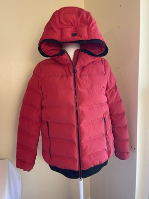 Geox Women s Red Hooded Puffer Jacket 4 IT 40 Coat Heavyweight Respira Spherica
