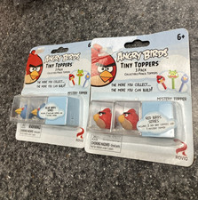Angry Birds Tiny Toppers Blue,RED BIRD Pencil Toppers 3 Pack W/ mystery topper