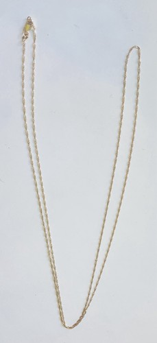 34" 14K Yellow Gold Twist Link Chain Necklace 2Grams 1mm Thick - Picture 2 of 7