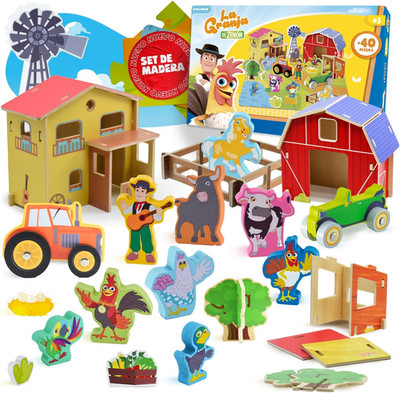 La Granja De Zenon Wooden Farm Playset, Barn, Tractor & 9 Figures, Ages 3+