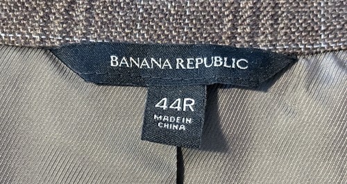 Banana Republic Men’s Slim Fit Blazer TBM Soft Cotton Brown Plaid 44 Regular - Picture 7 of 11