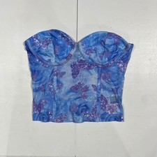 Shein Coquette Butterfly Y2K Mesh Corset Top Festival Retro Underwire Womens XS