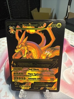 Mega Charizard Ex 420hp Black Foil, Fan Art Card Heat Wave  | eBay