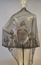 AS ACQ EDWARDIAN EMBROIDERED SILK NET DRESS FRAGMENT FOR REPURPOSE