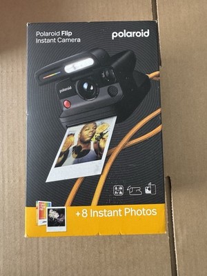 Polaroid Flip Instant Camera+Color Film Bundle Black (6565) 8 Photos Included