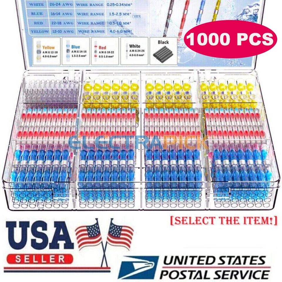 1000PCS Solder Stick Waterproof Seal Sleeve Heat Shrink Butt Wire Connectors - Image 4 of 4