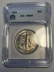 New Listing1945 Walking Liberty Half Dollar 50C ICG MS64 Choice Uncirculated Looks Nicer
