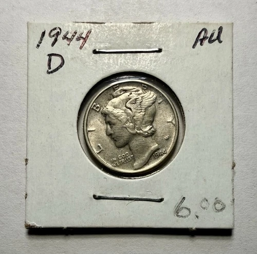 1944-D Mercury Dime 10C SILVER - About Uncirculated (AU)