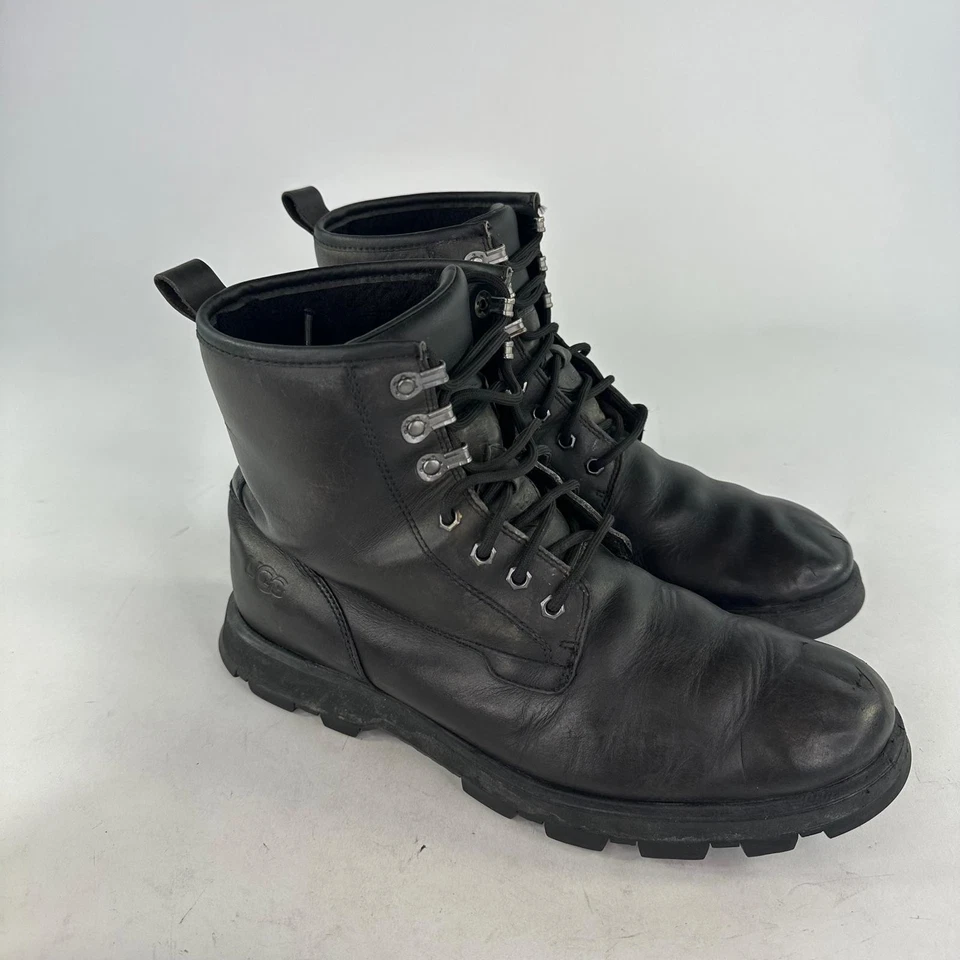 UGG Kirkson Mens Combat Boots US 11 Black Lace Up Leather Waterproof Boot - Image 3 of 4
