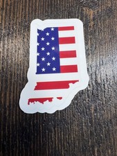 Patriotic sticker - USA FLag Indiana State - Decal 2”