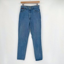 Wrangler Vintage High Waisted Straight Leg Jeans Blue Medium Wash USA Made 11x34