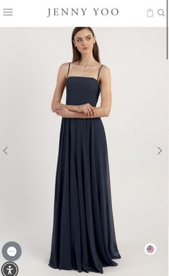 jenny yoo navy bridesmaid dress Jenny Yoo Renee Chiffon Bridesmaid Dress Navy Size 2