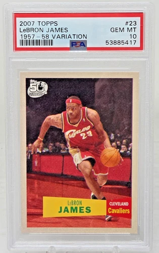 2007 Topps 1957 Variation Cavaliers LeBRON JAMES Basketball Card PSA 10 GEM MINT