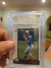 1998 Bowman Peyton Manning Rookie Card RC #1 SGC 10 GEM MINT. rookie card picture