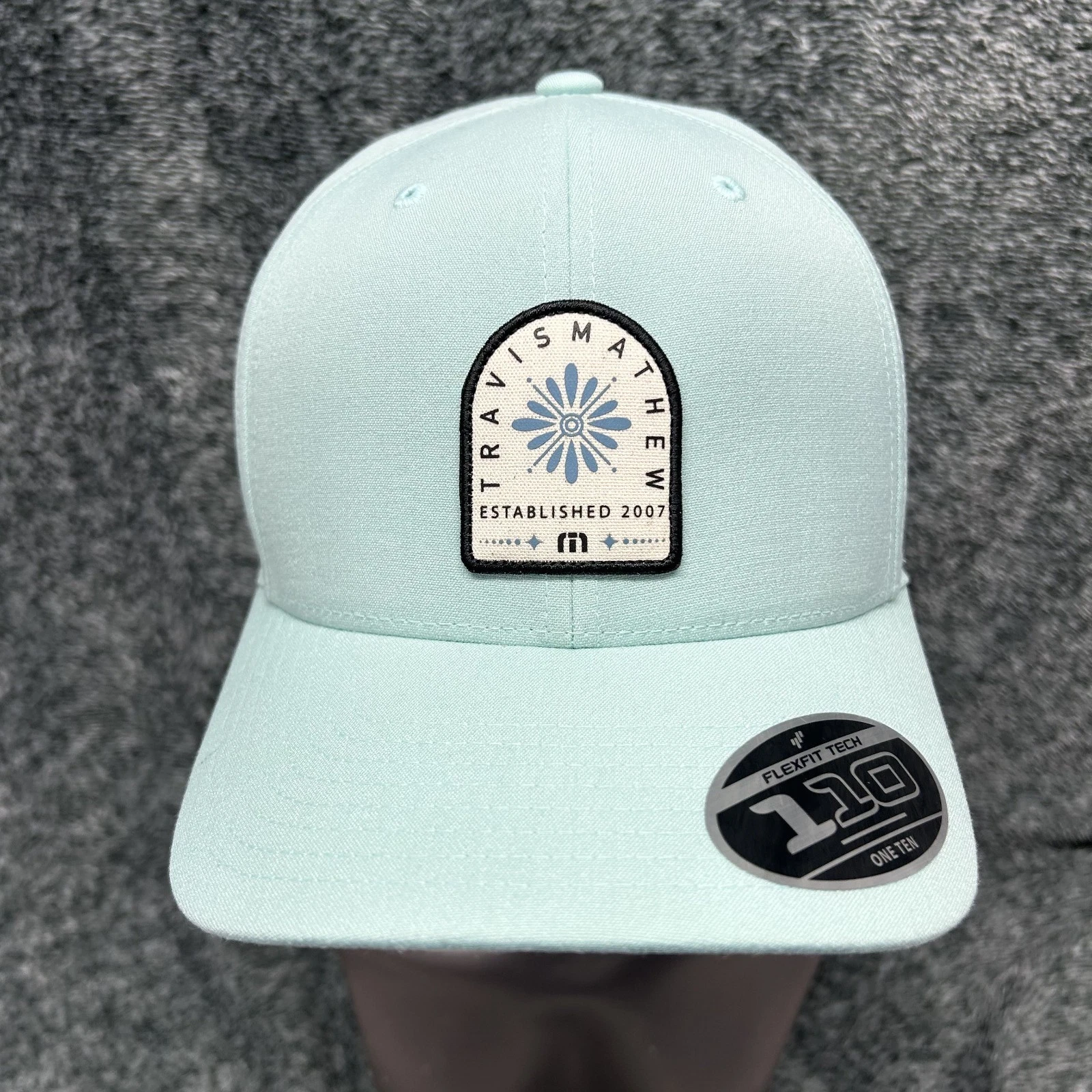 Travis Mathew Mens Adjustable Snapback Loyalty Points Turquoise Blue Golf Hat