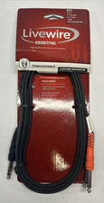 NOS Livewire Essential Interconnect SY9TQ Y-Cable 1/4" TRS Male 1/4 TS Male 9 Ft