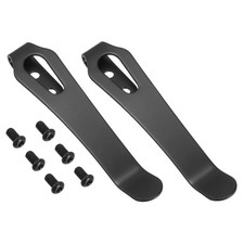 2Set Deep Carry Pocket Clip 2.4"(61mm) Knife Pocket Back Clip with Screws Black