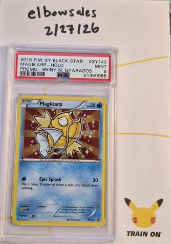 Pokemon PSA9 Magikarp Holo Promo 2016 XY143 Shiny M Gyarados English