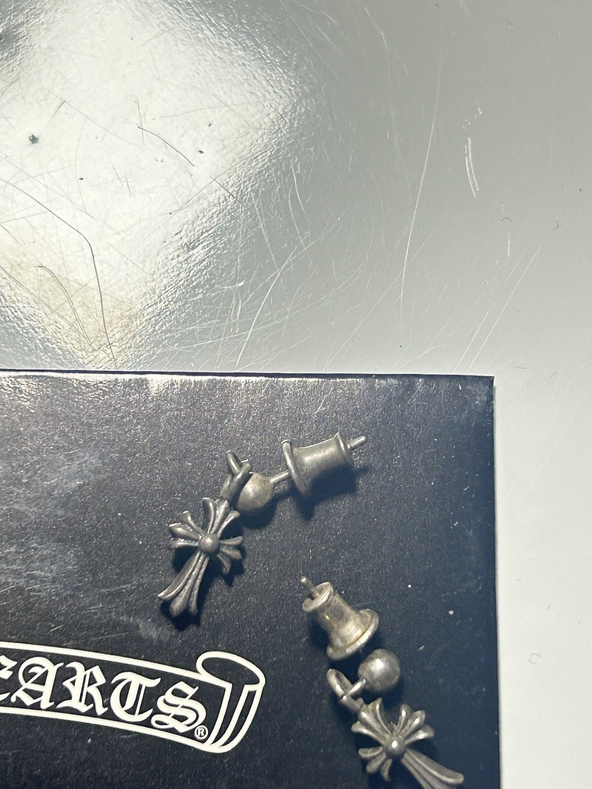 Authentic PAIR! Chrome Hearts Small Dangling Cros… - image 6