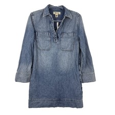 MADEWELL Popover Mini Dress Airy Denim Edition XS Croswell Wash Blue NWT B44