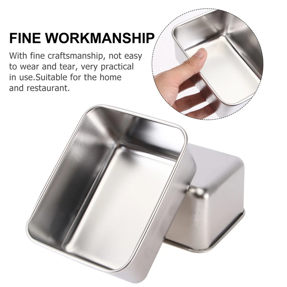 2 stücke Edelstahl Backen Kuchen Box Lebensmittel Container Kuchen Made Box - Bild 2 von 4