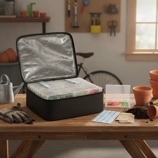 26 Slots Seed Storage Organizer Box with Insulated Bag Seed Envelopes Bag and La