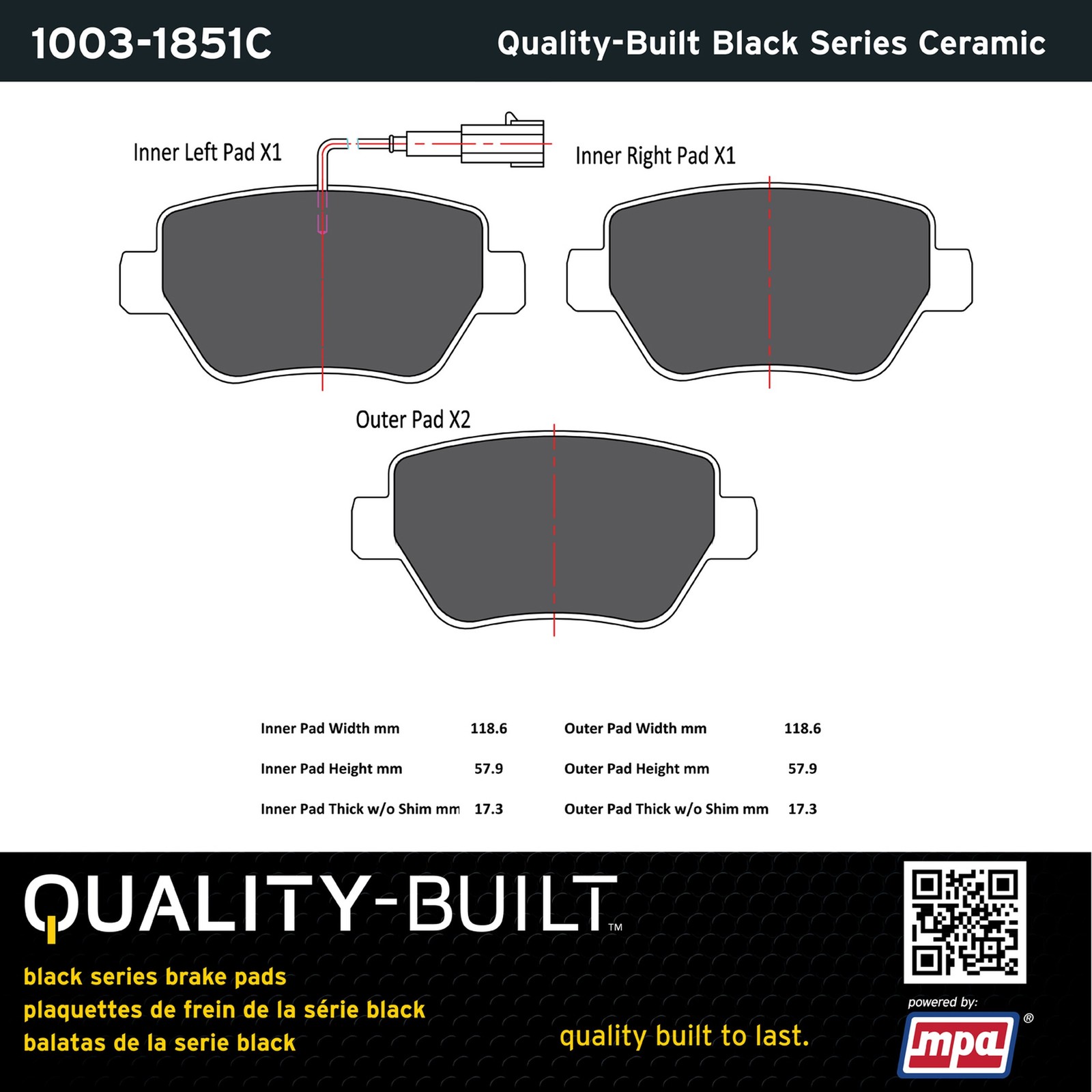 Maserati Quattroporte 2014 Front Brake pads Set