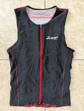 Zoot Sleeveless Racing Tri Jersey Black Large Competition Triathlon Cycling Tee