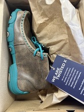 Twisted X Casual Shoes Girls Moccasin Lace Bomber Turq YDM0017