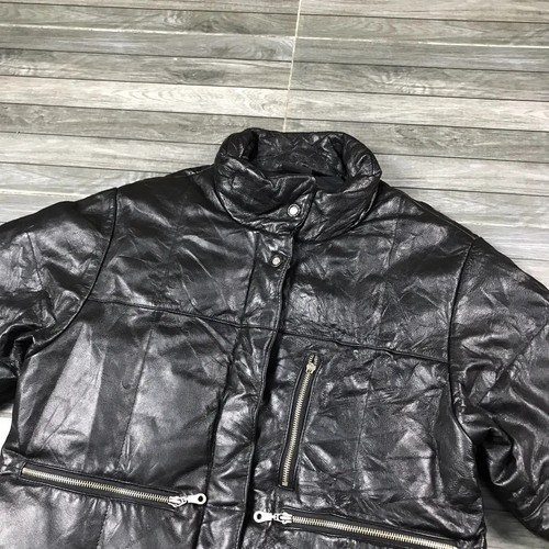 Puffer Leather Jacket MCM VINTAGE modern Creation Munich Jacket Designer - Picture 3 of 20