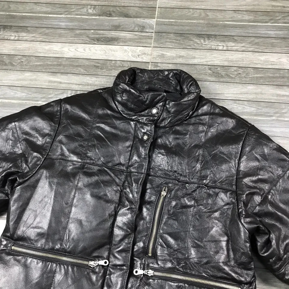 Puffer Leather Jacket MCM VINTAGE modern Creation Munich Jacket Designer - Image 3 of 4
