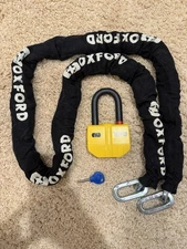 Oxford Boss Motorcycle Disc Lock Padlock Alarm with Oxford Chain
