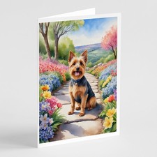 Caroline's Treasures Australian Terrier Spring Garden Greeting Cards Pack of 8