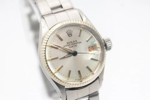 Rolex Lady-Date 6917 Vintage 26mm Stainless Automatic Silver Dial Oyster Watch