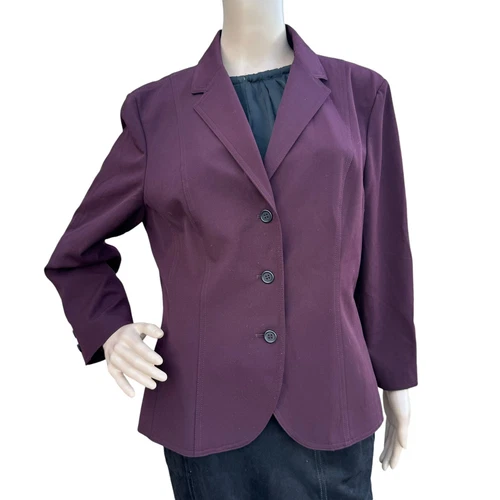 VETEMENTS Giacca blazer donna viola The Limited maniche lunghe con risvolto dentellato taglia 12