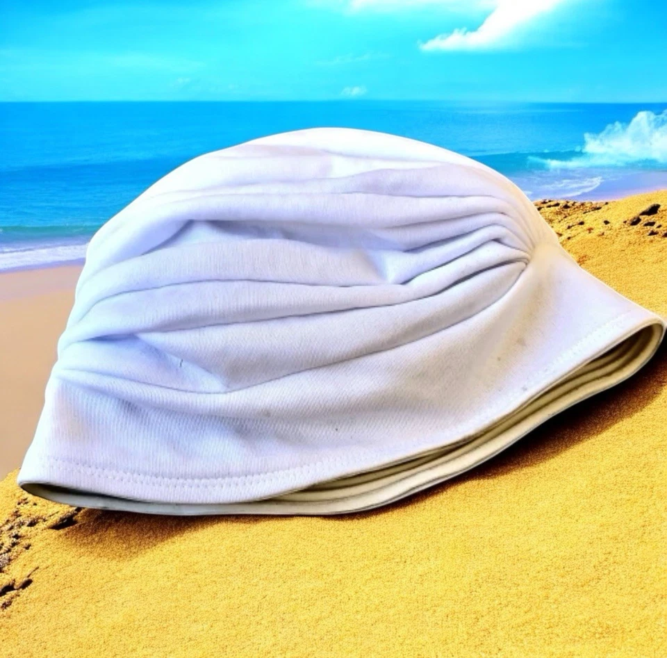 Gorro de baño turbante de baño vintage para mujer látex poliéster plisado DAÑADO Foto 4 de 4