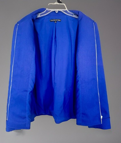 Preston & York Womans Blazer Cobalt Blue Full Zip Lined Collar Gorgeous Size 16 - Picture 2 of 16