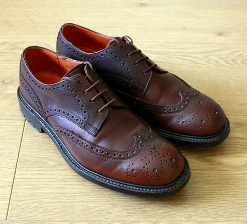 Next Men's Brogue Derby Brown Leather Goodyear Welted Shoes UK 7 EU 41 US 8 - Picture 1 of 12